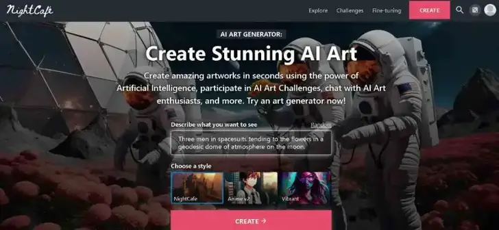 NightCafe AI is the Best Free AI Image Generator Website